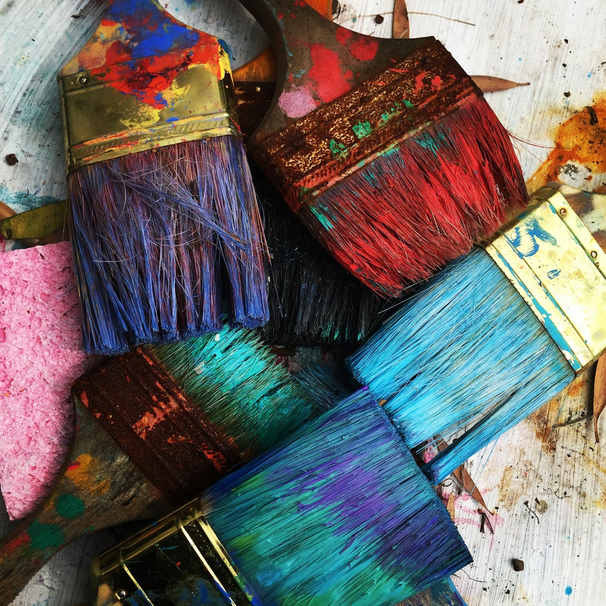 Paintbrushes and decorating supplies